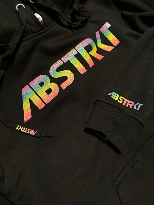 Black/Rainbow Stripes/Sparkles/Watercolour ABSTRKT Hoodie (S-XXXL) ADHD APPROVED Feel